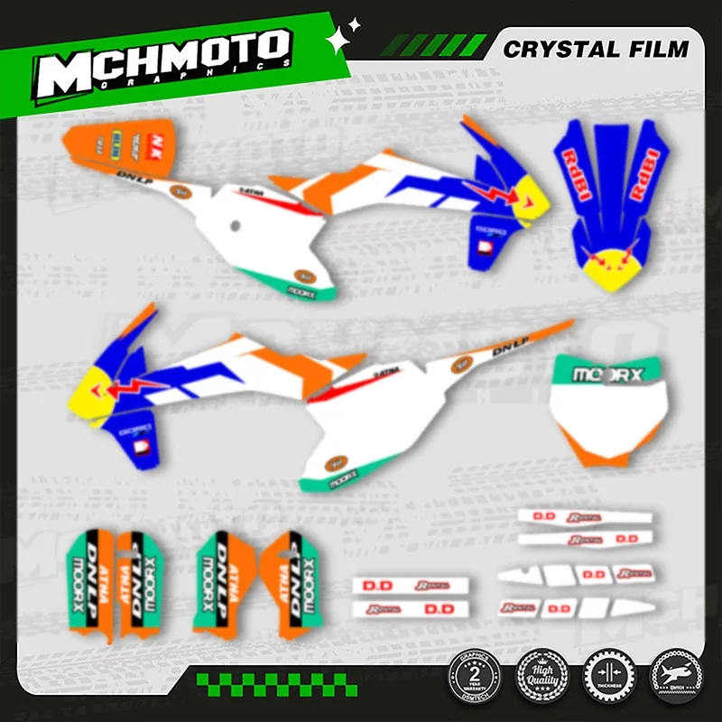 

MCHMFG Custom Team мотоциклетная графика фоновая наклейка наборы наклеек номер имя на заказ для KTM 2016-2021 SX50