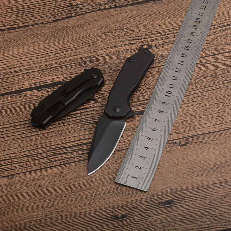 

Hot Survival 1375 Black Pocket Folding Outdoor Camping Knife D2 Blade All Steel Handle Hunting Survival Tactical Knives EDC Tool