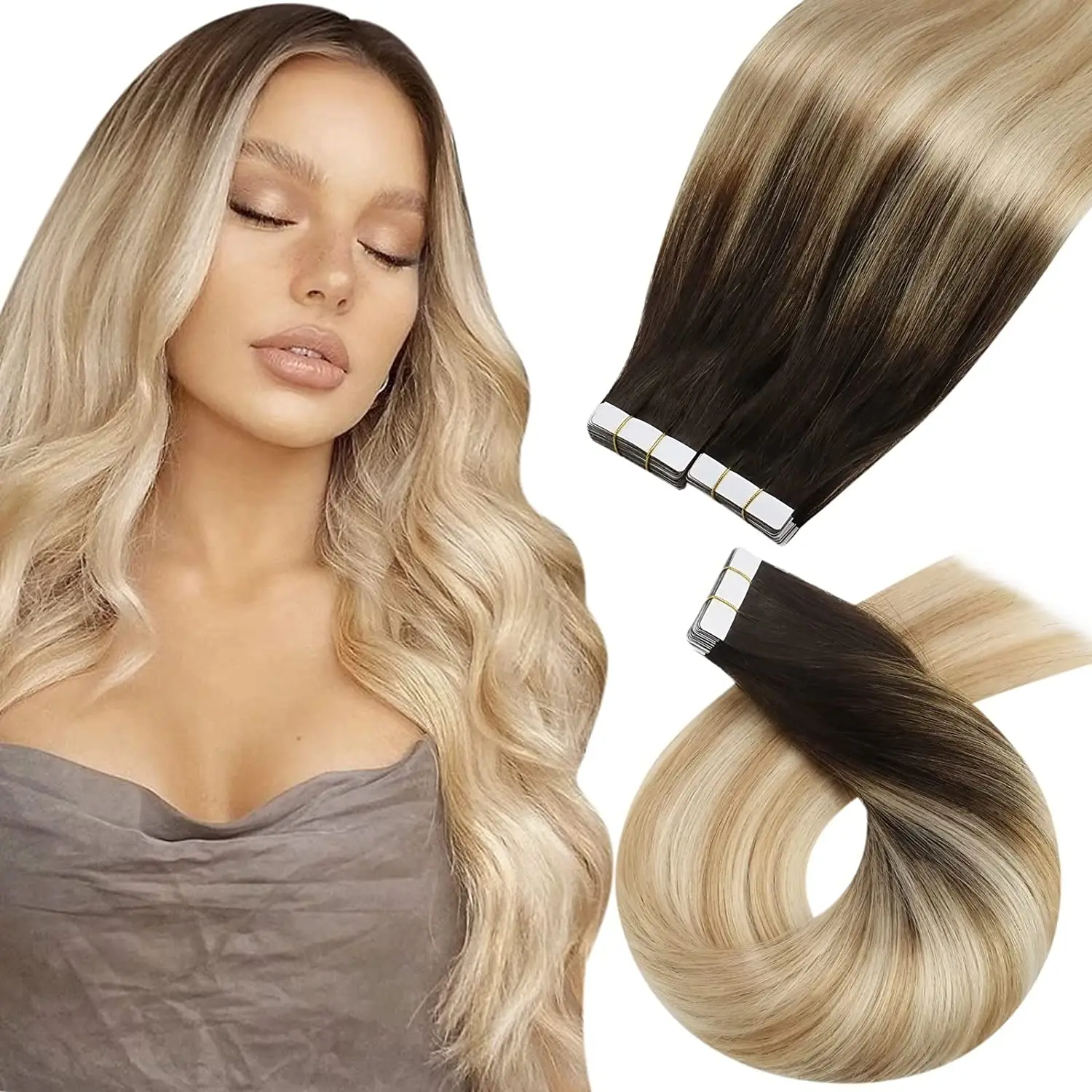 

[Горячая распродажа] Moresoo Tape in Hair Extensions Человеческие волосы 100% настоящие бразильские волосы Шелковистые прямые волосы Натуральная лента Remy в волосах