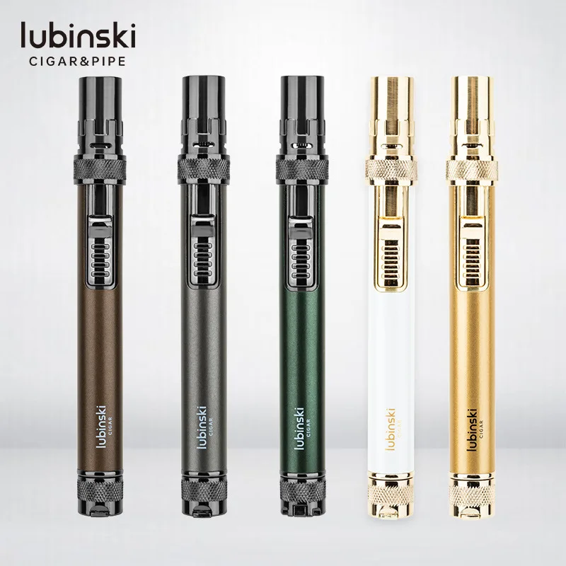 Lubinski Metal Outdoor WindproofButane Gas Torch Lighter Blue FlameIgnites 360 °Use Cigar Kitchen Barbecue Tools jewelry Welding