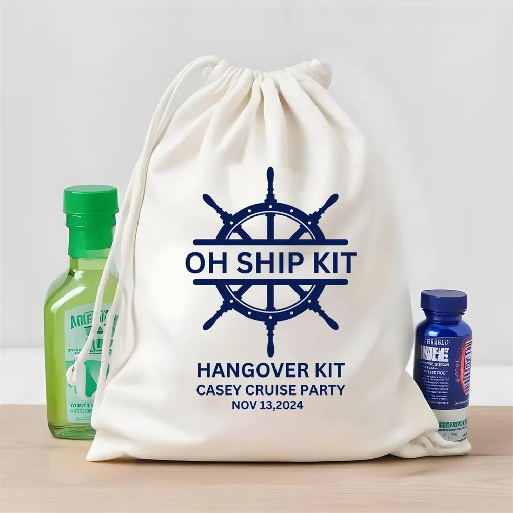 25pcs Customized Oh Ship Kit Favor Bags - Cruise Ship Party Bags - Personalized Anchor Ship Bag - Cruise Hangover Bags - Anchor