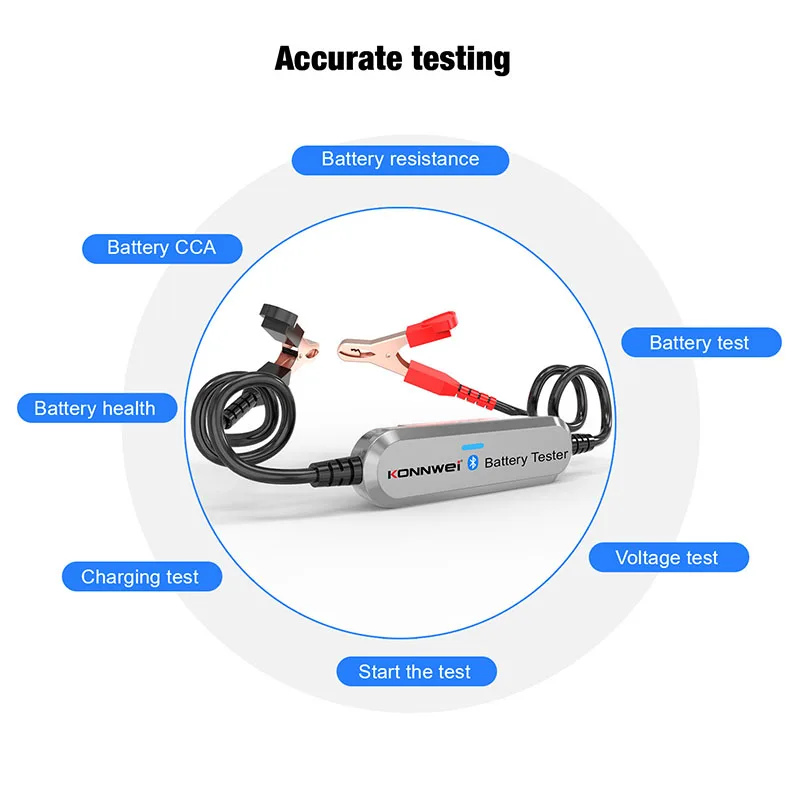 BK100 Car Motorcycle Battery Tester 6V-12V Wireless Bluetooth Car Resistance Detector 100-2000 CCA Cranking Charging Test Tools