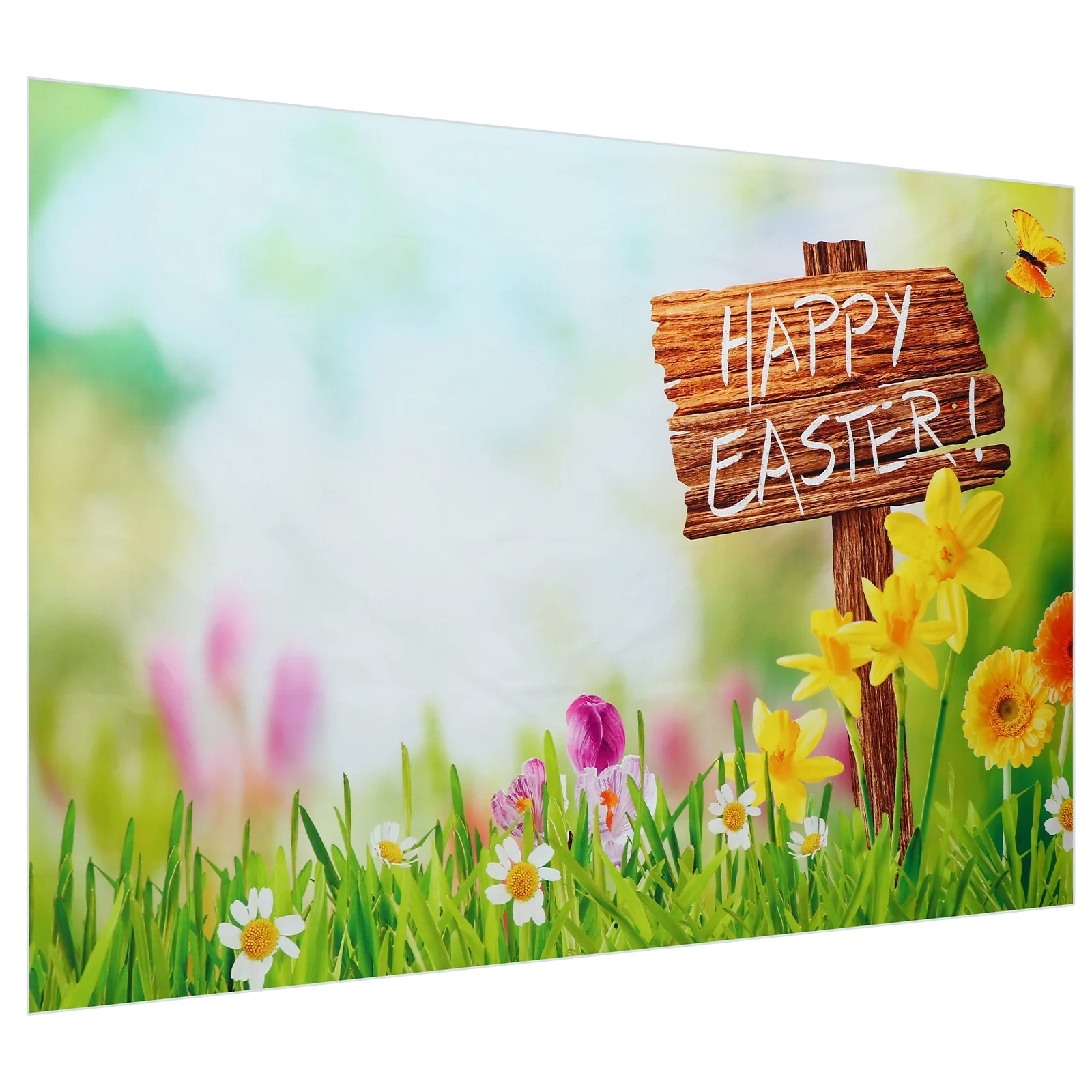 

Easter Flower Grass Scenic Photography Backdrop Vinyl Wall Decor for Party Home Tapestry Dessert Table Photo Booth Background