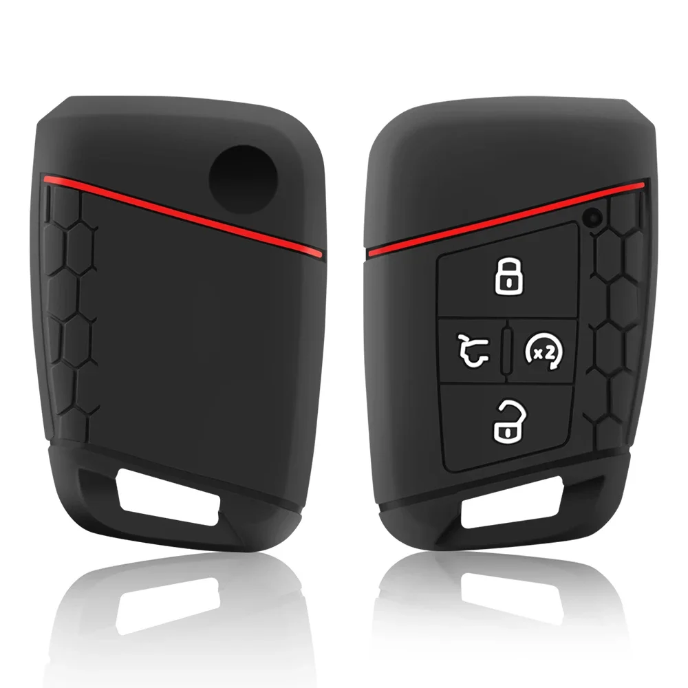 

Silicone Remote Key Case Cover for Volkswagen VW Tiguan Passat Golf Alltrack 2018 2019 2020 Car Key Accessories