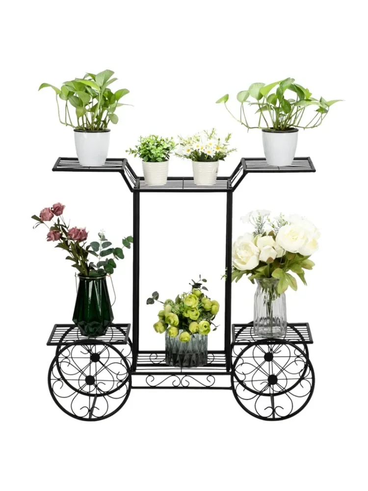 Garden Cart Stand and Pot Plant Stand Display Rack, 6 Tiers, Parisian Style