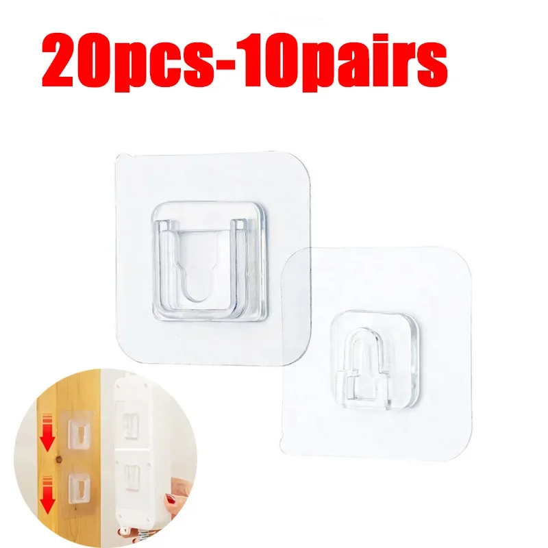 Dubbelzijdig zelfklevende muurhaken Hanger Sterke transparante zuignap Opslag Socket Haken Badkamer Keuken Slaapkamer Hook Kit