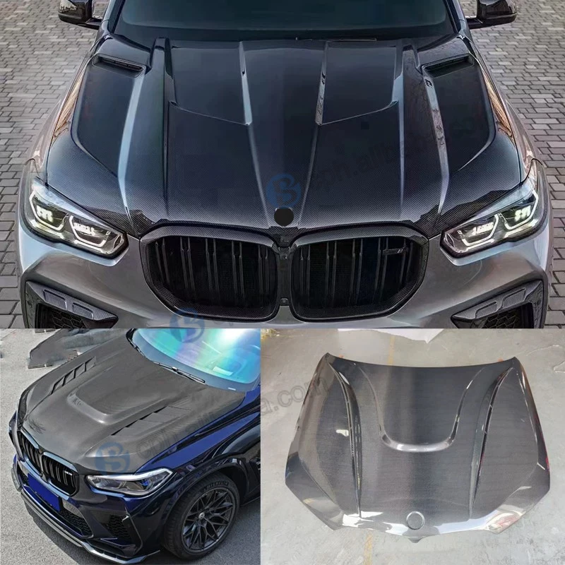 عالية الجودة LD نمط سيارة تجميل حقيقي ألياف الكربون محرك بونيه هود لسيارات BMW X5 X6 G05 G06 2019 + X5M X6M