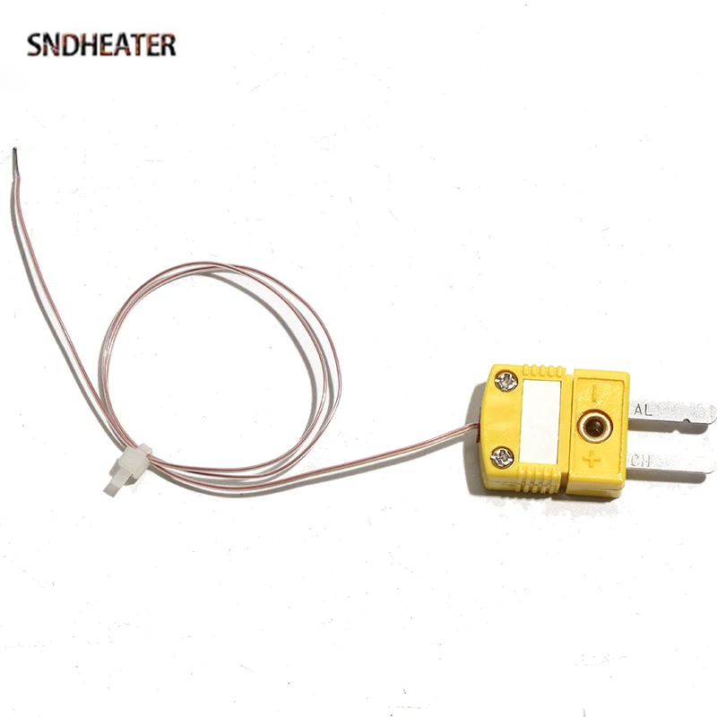 SNDHEATER TT-K-30-SLE Датчик термопары типа K Желтая вилка Обнаружение температуры Горячее сопротивление 0,3 м 1 м 2 м 3 м 5 м Провод из ПТФЭ