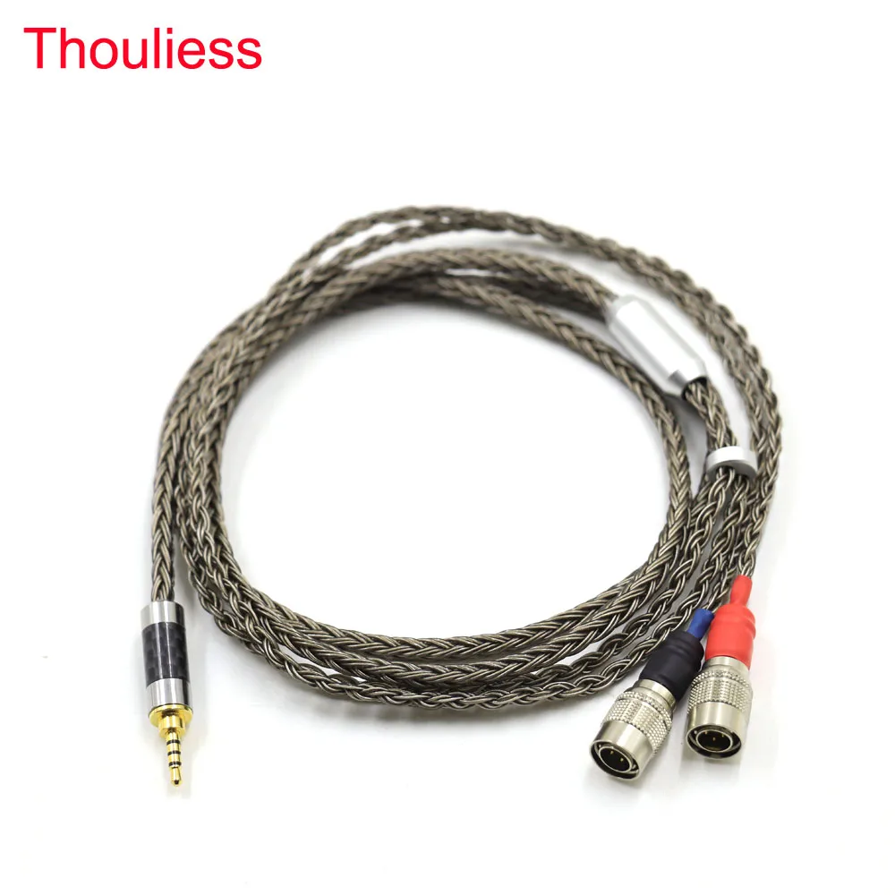 

High Quality 2.5mm/4pin XLR Balanced 16 Core OCC Silver Plated Headphone Upgrade Cable For Mr Speakers Ether Alpha Dog Prime