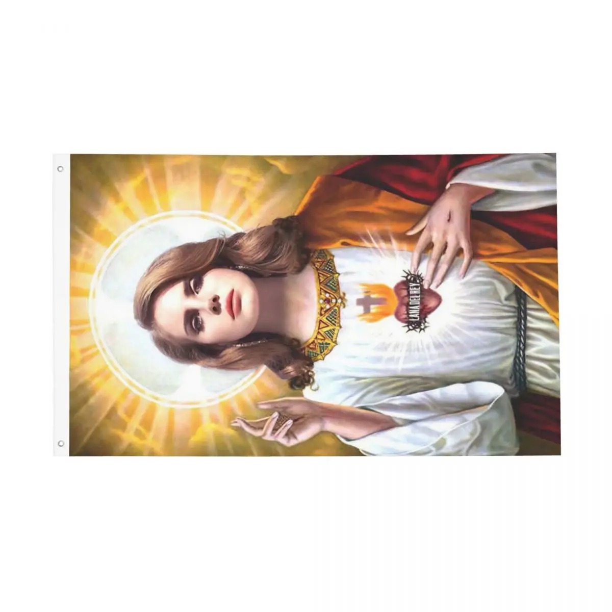 Lana Del Rey Jesus Flag Fade Proof Indoor Outdoor Banner Music Singer All Weather Home Room Dorm Wall Decor 3x5 FT