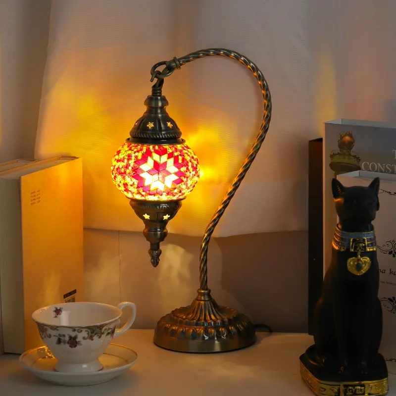 

Türkiye Retro Colorful Floor Lamps Exotic Style Bedroom Tea Room Cafe Bar Counter Study Artistic Decoration Indoor Table Lights