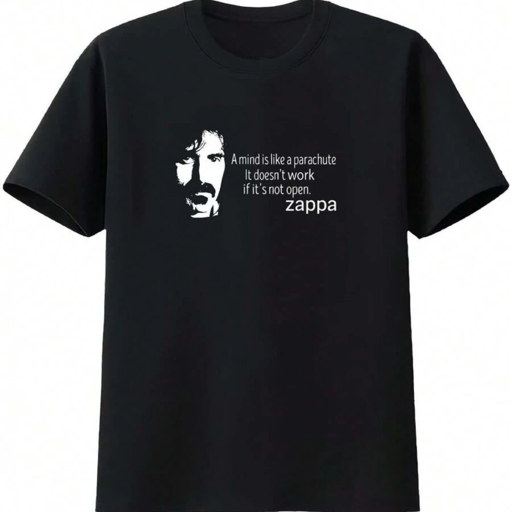 Men's Frank Zappa Music Icon T-Shirt Soft Breathable Cotton Tee Signature Print Casual Short Sleeve Men's T-shirts for Summer