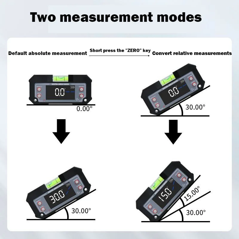 Digital Display Mini Level Professional Portable Spirit Level Professional Magnetic Angle Measurement Construction Work Tools