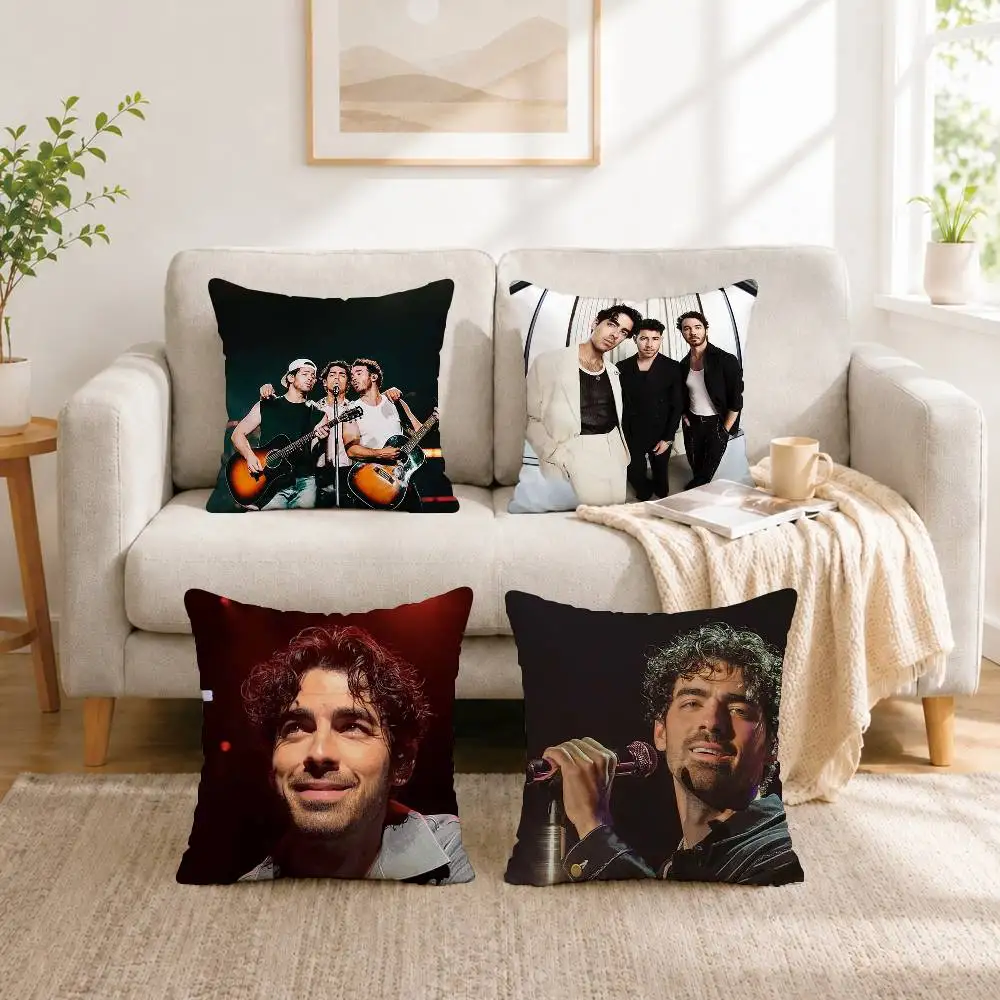 Jonas Band Brothers Sucker Pillow Case Square Double-Sided Sofa Cushion Cover Bedroom Bedside Pillow Gift