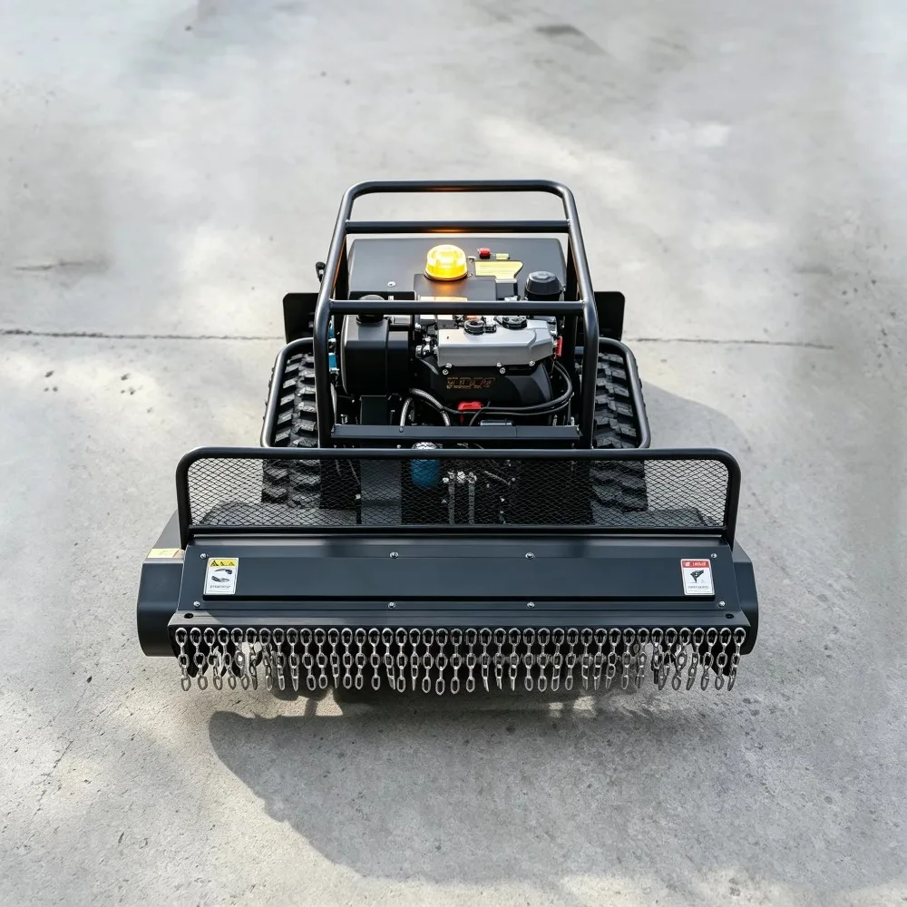 Commercial Grade Heavy Duty Remote Controlled Crawler Lawn Mower with Swinging Blade for Large Farm and Grass Slope Cutting