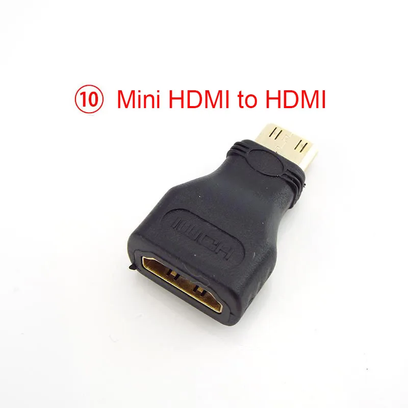 90 180 270 360 Degree2 in 1 Male to Female HDMI-compatible Converter Mini Micro Adapter Extender Cable Laptop 1080P HDTV