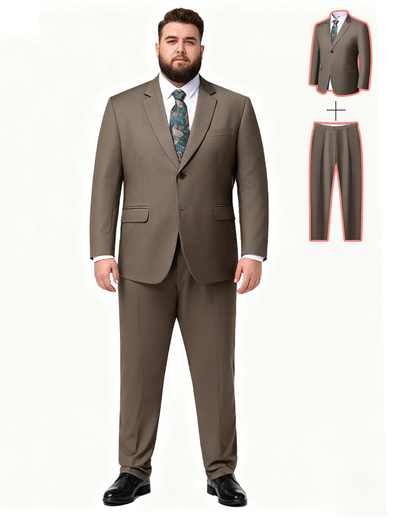 

Men's Extra Large Suit Set - Jacket & Pants Included, Business & Wedding Suitable, Plus Size (6XL, 9XL, 10XL, 12XL, 14XL, 16XL)