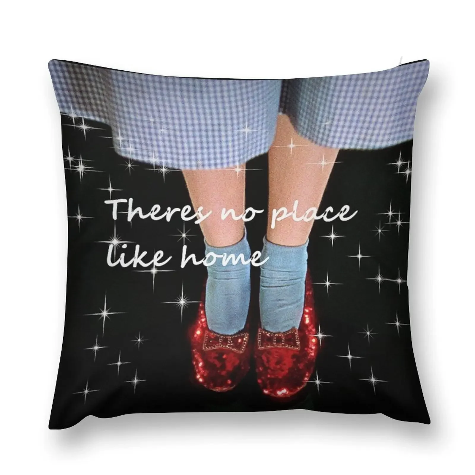 no place like home wizard we want those ruby slippers glitter edit mask design mysticladyart Throw Pillow