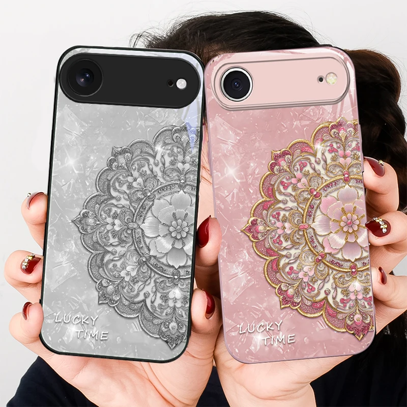 

Fragrant Golden Mandala For iPhone 17 Air 16 E 15 14 13 Plus 12 mini 17 Pro Max 11Pro XR Xs 16E 7 8 11 Tempered Glass Phone Case