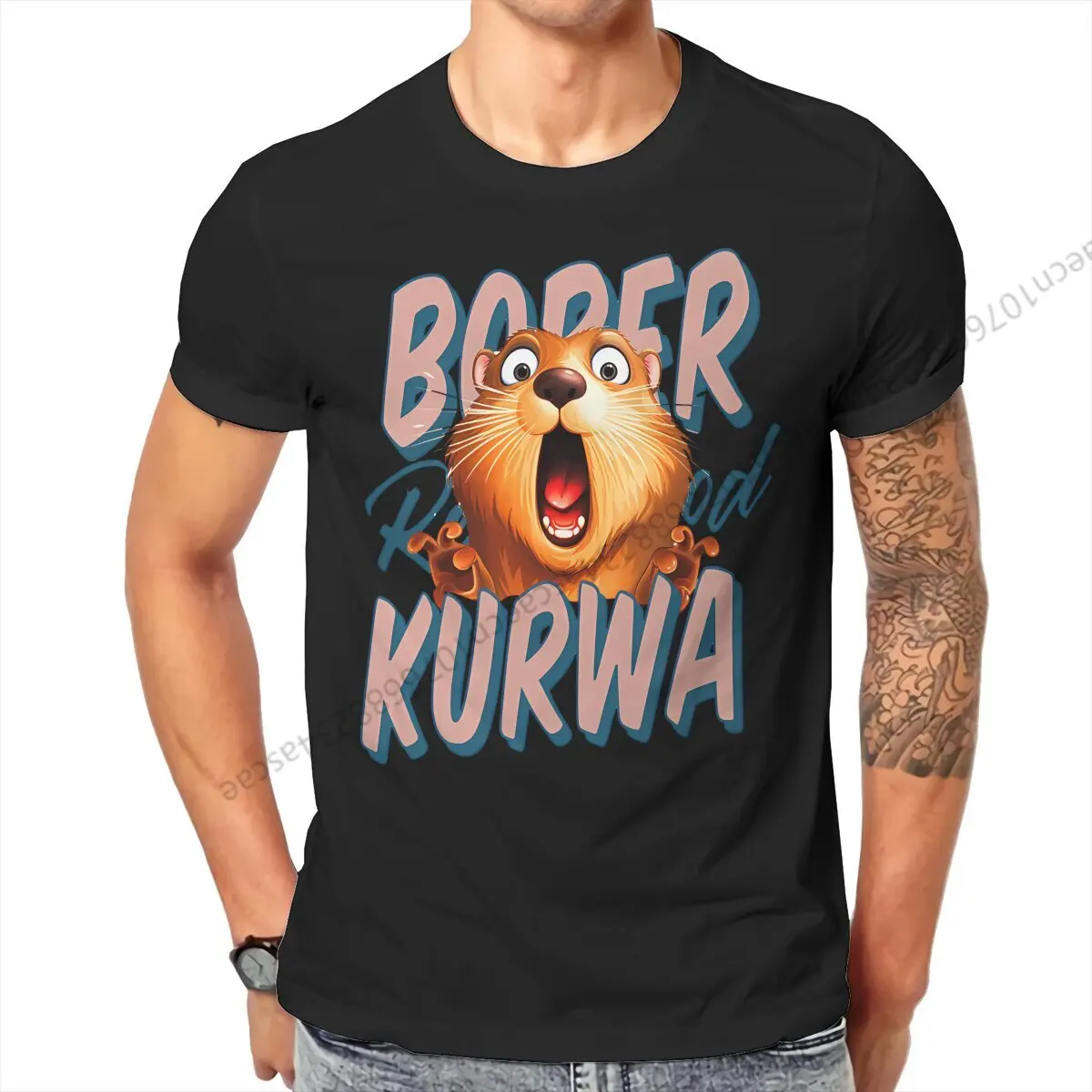 Bober Kurwa Moment Pullover  Men T Shirt Crewneck TShirt Cotton Clothes