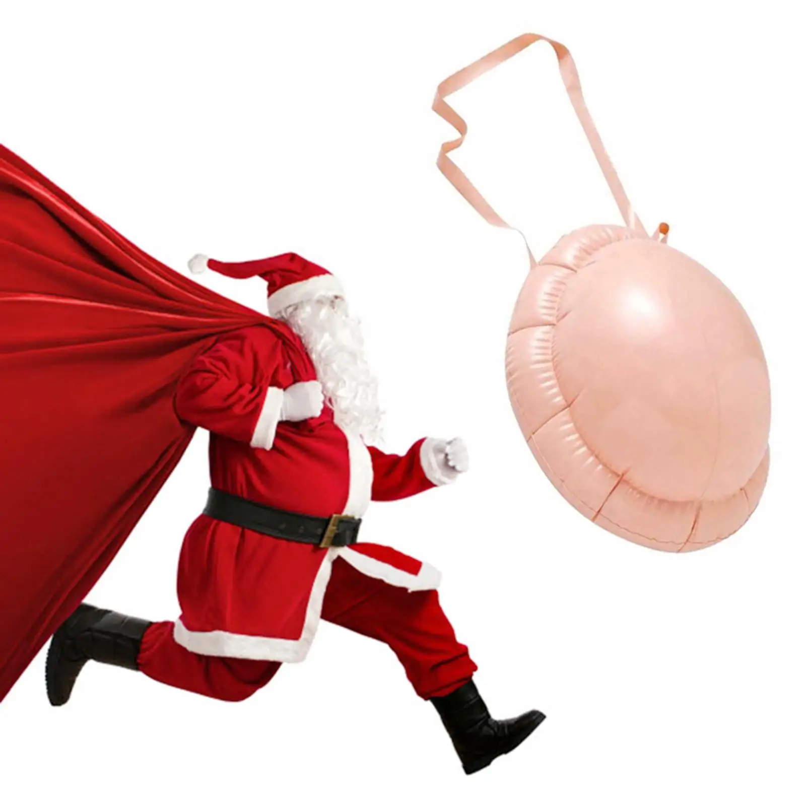 Multipurpose PVC Inflatable Santa Belly Outfit Costume Suit Chic Gift Inflatable for Parties Living Room Window Backyard Porch