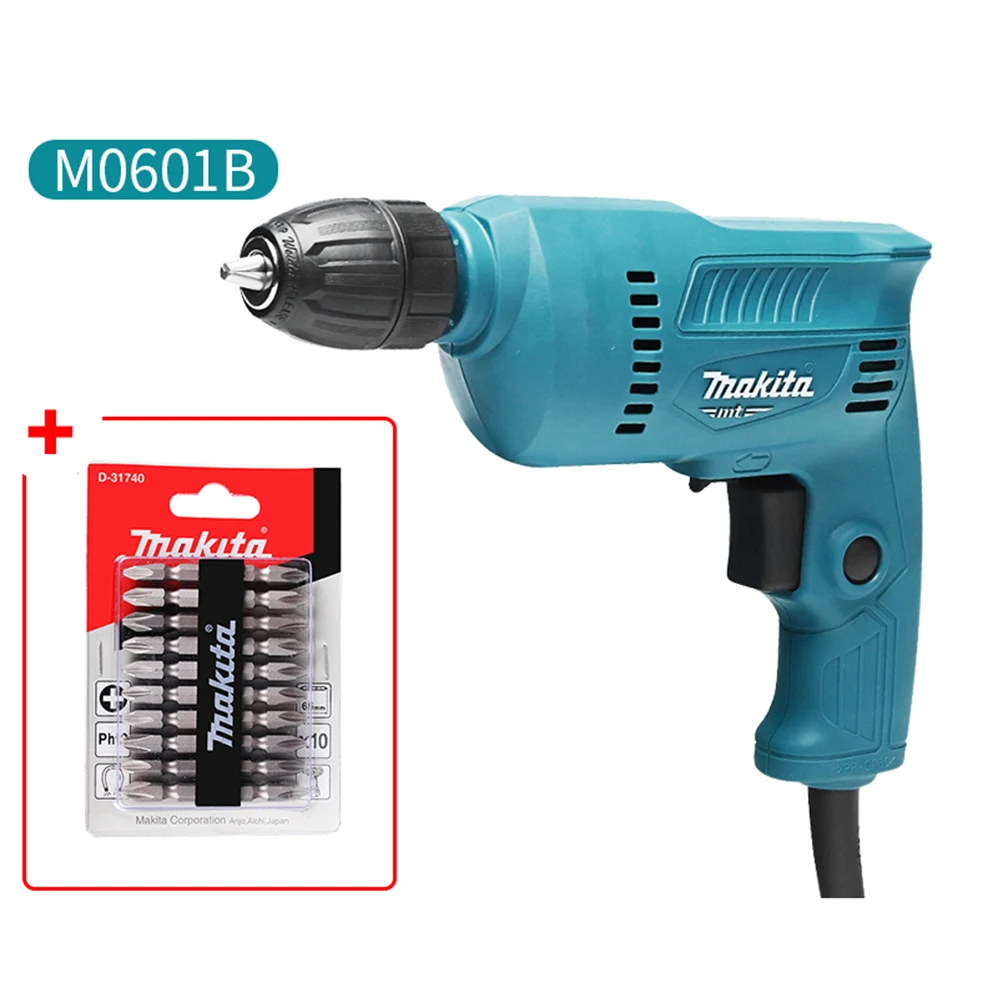 Makita M0601B Hand Power Drill 10mm Electric Screw Driver Tool Home Used Multi-function Electric Drill 220V 400W Lightweight Sel