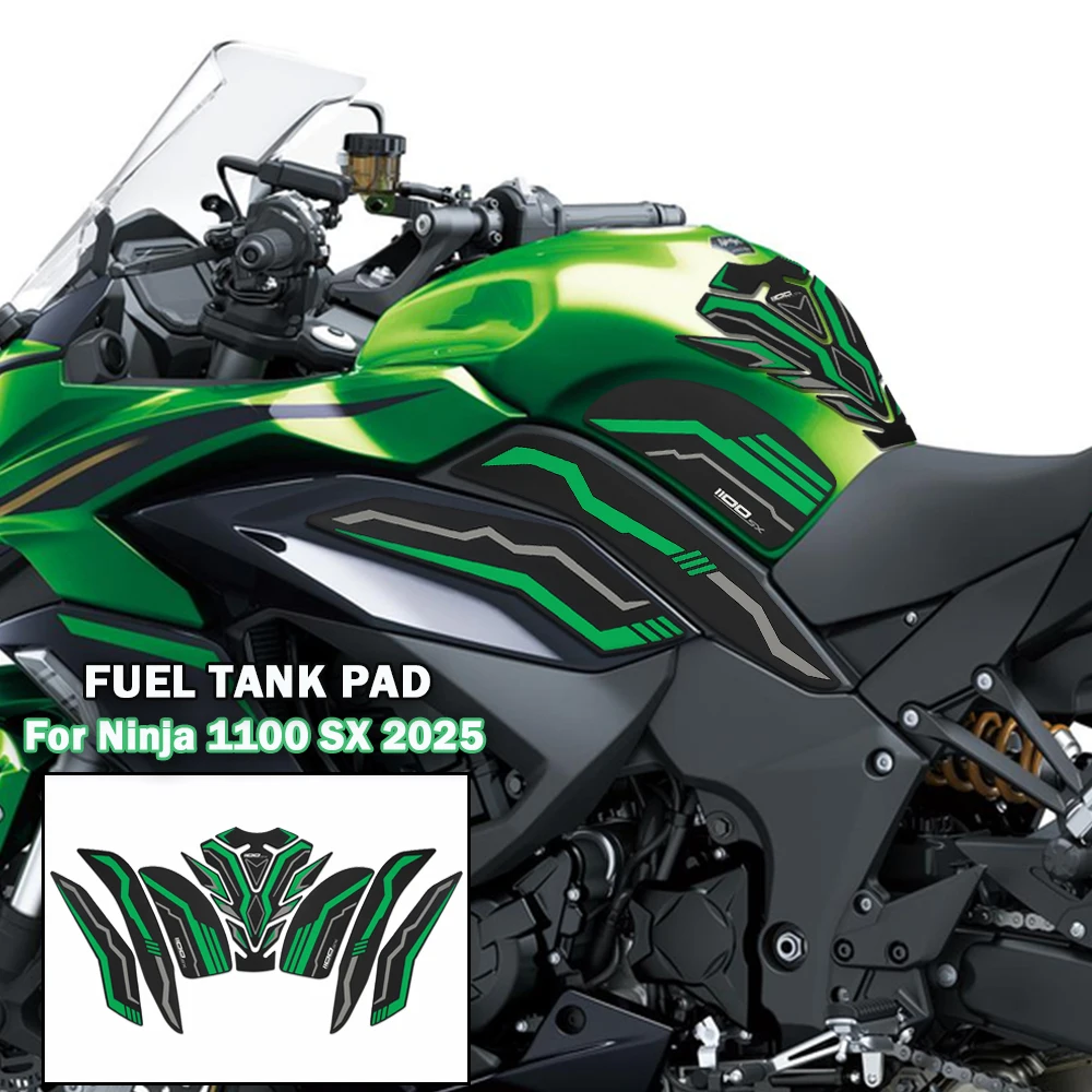 

For Ninja 1100 SX 2025 1100SX Motorcycle Fuel Tank Sticker Protection Sticker Decal Knee Pad Sticker Anti-slip Traction Pad