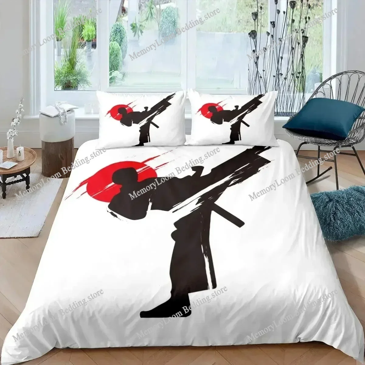 3D Taekwondo Duvet Cover Set King Queen Size,Chinese Martial Art Kung Fu Bedding Set,sport Theme Quilt Cover