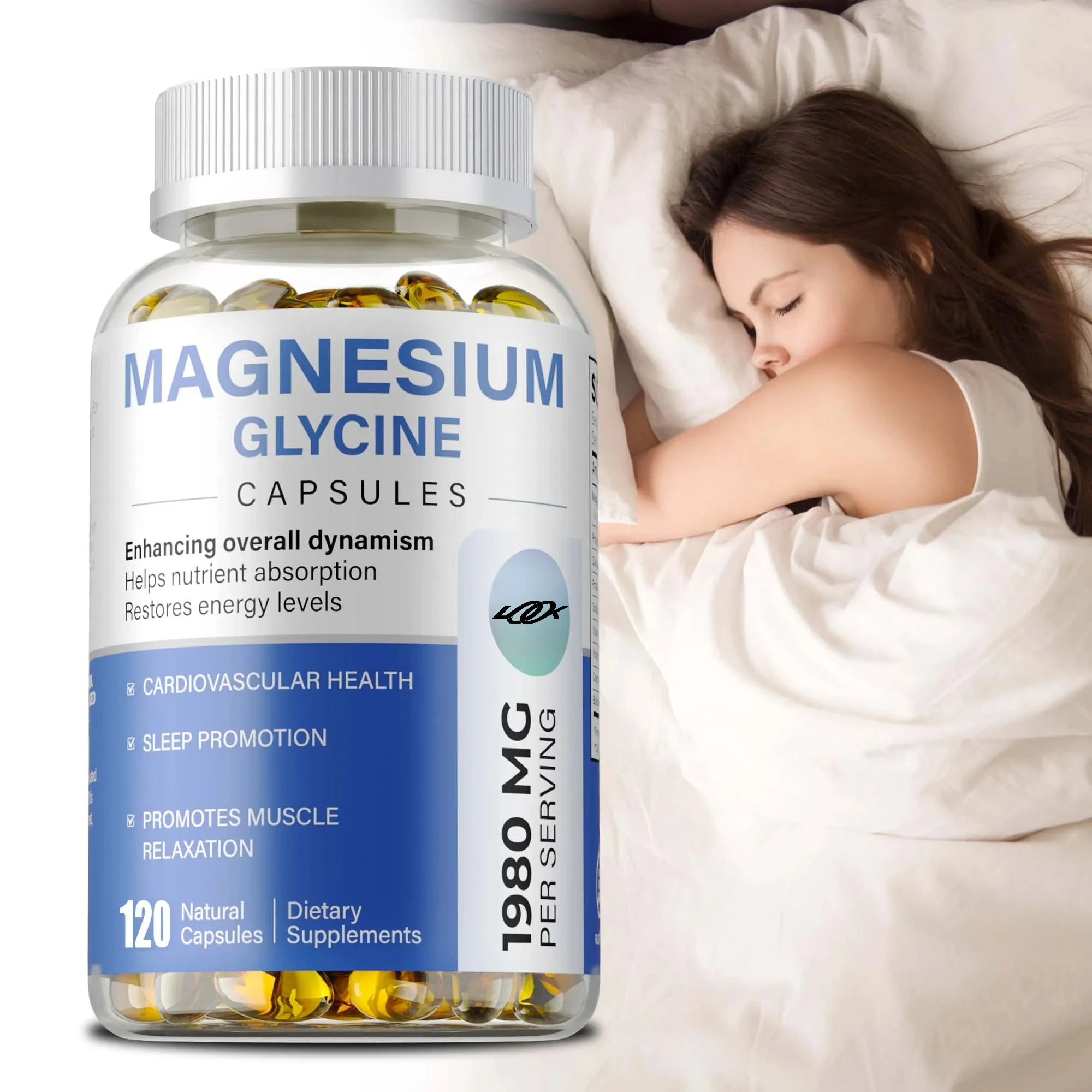 Magnesium Glycinate Capsules for Supports Muscle, Joint, and Heart Health, Improves Memory Concentration and Muscle Spasms