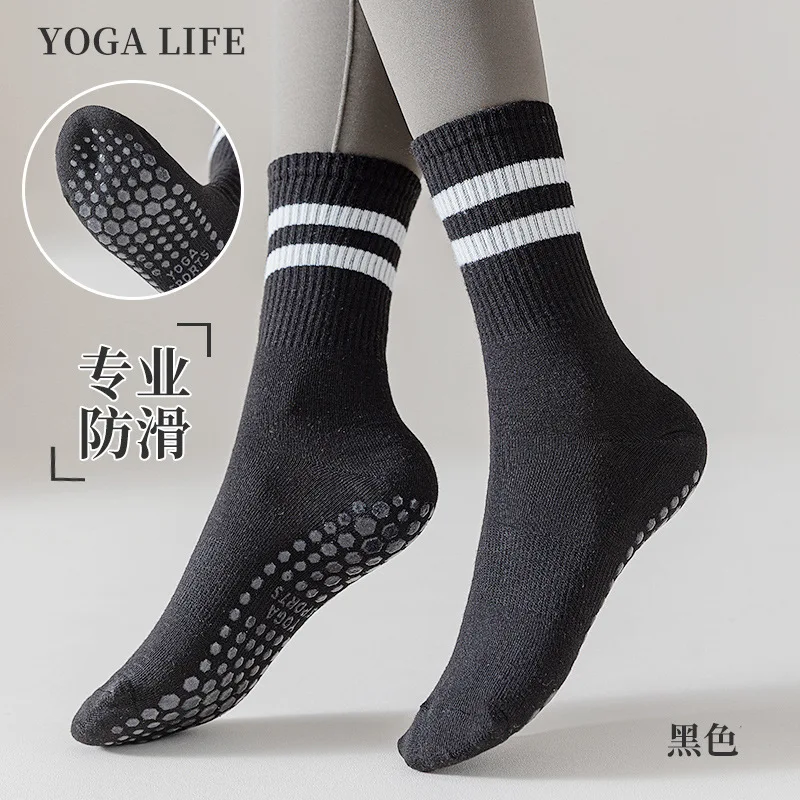 Katoenen Yoga Mid-Tube Professionele Antislip Sokken Siliconen Indoor Fitness Vloer Sokken Dance Pilates Sportsokken Damessokken