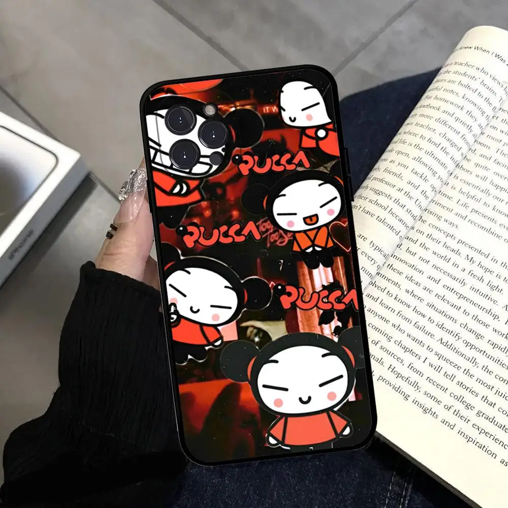 Cute Cartoon Pucca Garu Phone Case Silicone Soft for iphone 15 14 13 12 11 Pro Mini XS MAX 8 7 6 Plus X XS XR Cover