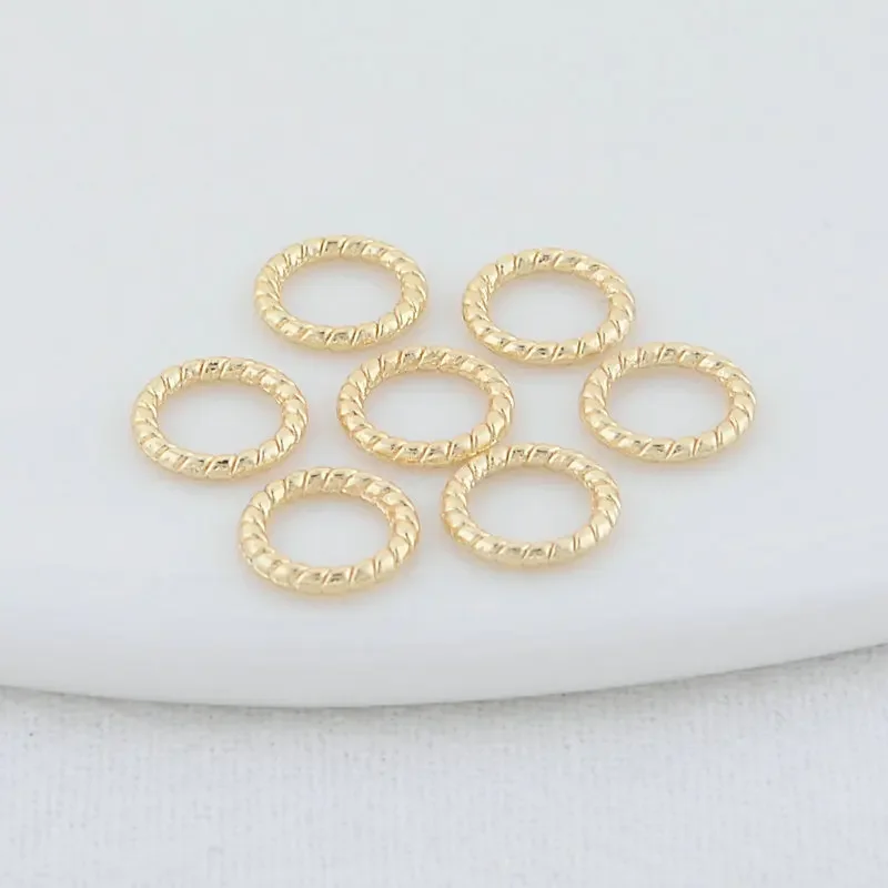 4MM 6MM 8MM 14K Gold Color Plated Brass Closed Rings Round Circle Charms Pendants High Quality Jewelry Findings Accessories