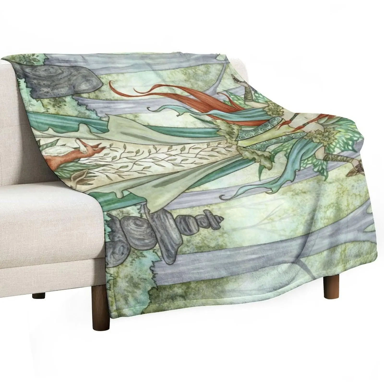 The Caretaker Throw Blanket Bed linens Flannel Vintage Blankets