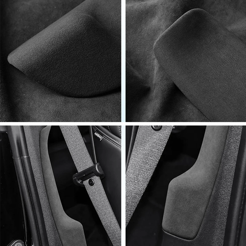 For ZEEKR 001 2023 Car Interior B-Pillar Panel Suede Protective Sticker Alcantara Interior Accessories