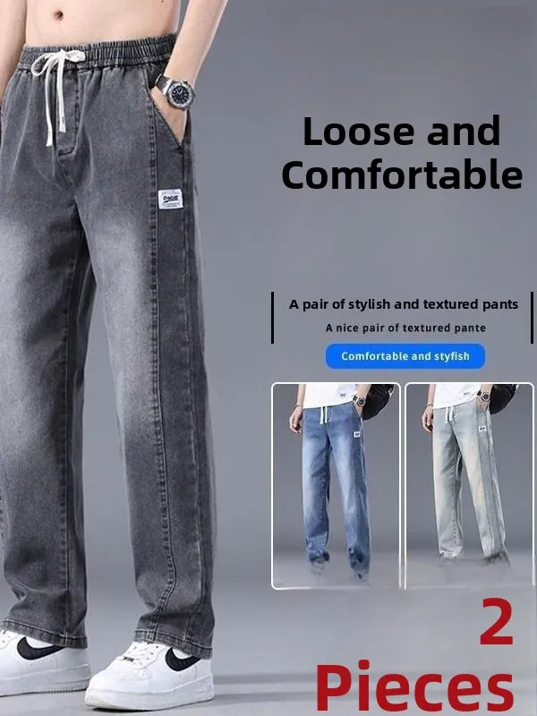 

Мужские повседневные свободные джинсы прямого кроя, рабочие брюки в американском стиле, износостойкие широкие брюки для ежедневного использования