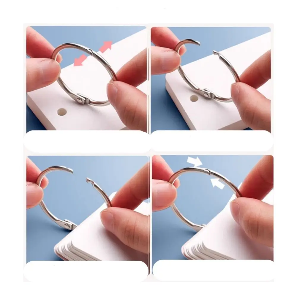 Blocco note colorato a fogli mobili con anello in metallo Blocco note per carte vuote fai-da-te Copertina rigida Mini notebook di cancelleria