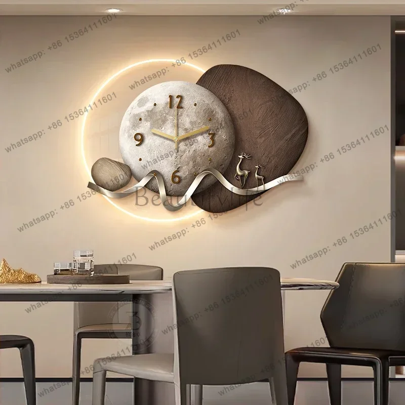 LJY Quality Nordic Wall Clocks Light Unique Illuminated Display Kitchen Clock Modern Design Silent Reloj De Pared Wall Decor