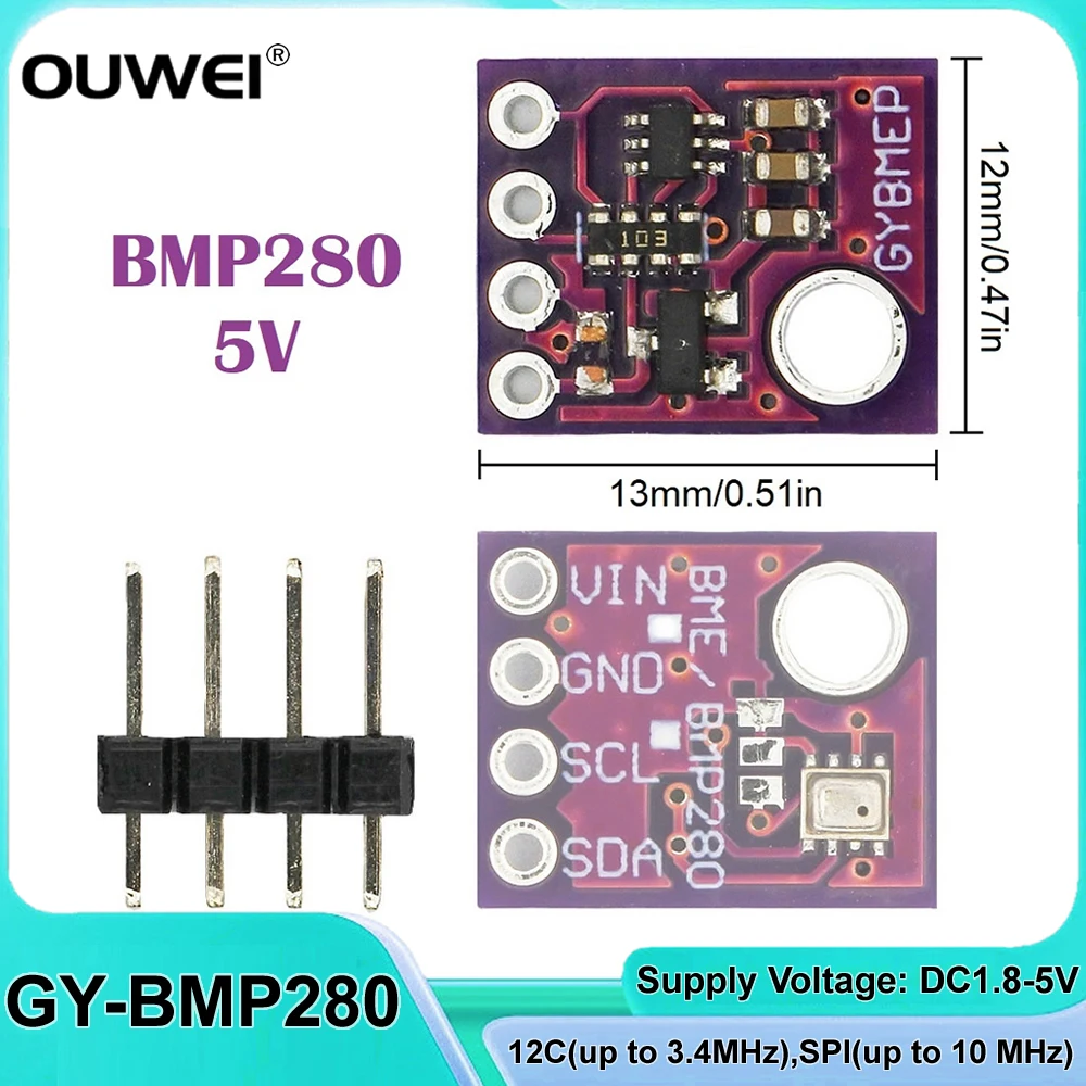 GY-BMP280 5V Digital Sensor Module Temperature Barometric Air High Precision Atmospheric Pressure Module I2C SPI For Arduino