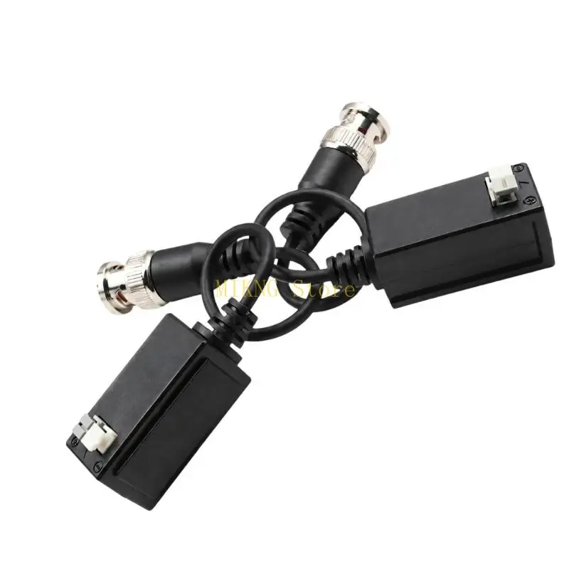 BNC to RJ45 Video Balun Set for Camera System Wiring, Two-Ended Pair Joins BNC Cameras and Digital Video Recorders through Cable