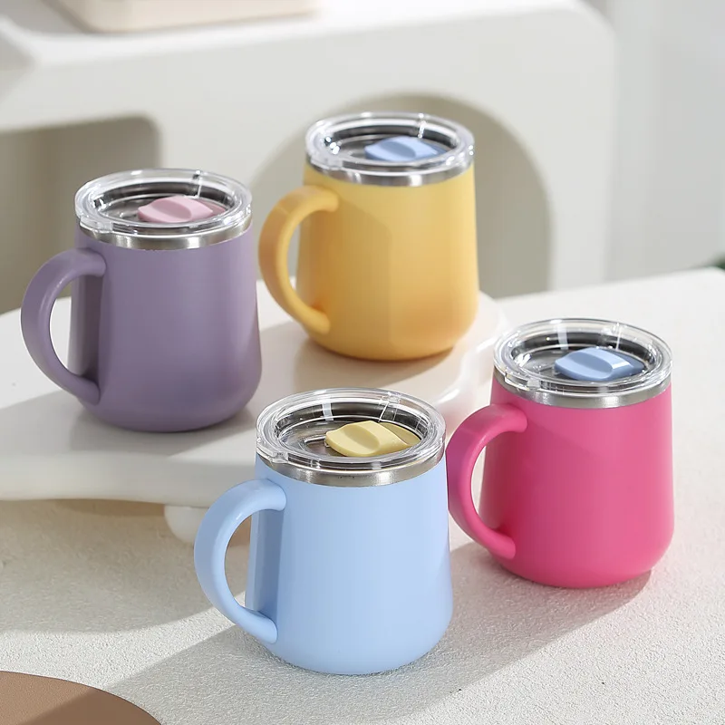 

Креативная трендовая двухслойная чашка из нержавеющей стали 304, креативная простая чашка для ленивого офиса и дома, устойчивая к высоким температурам