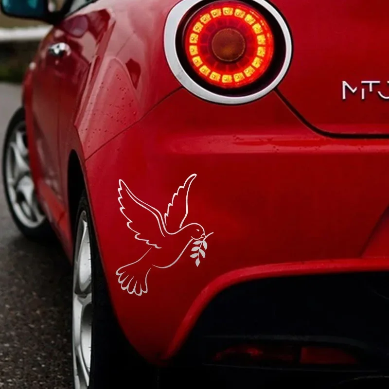 ملصق سيارة حمامة السلام ، ملصق فيلم فينيل ، إكسسوارات ضبط السيارات ، هيكل السيارة ، المصد ، النوافذ ، الدراجة النارية ، الكمبيوتر المحمول ، الجدران ، 20x17cm