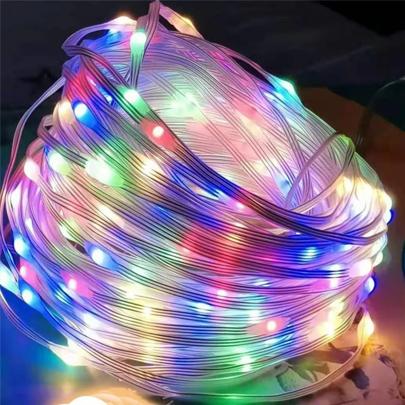 20M TUYA Led Fairy String Lights Music Sync 200LED WS2812B Copper Wire String Lights RGBIC Color Changing Segment Control Lights