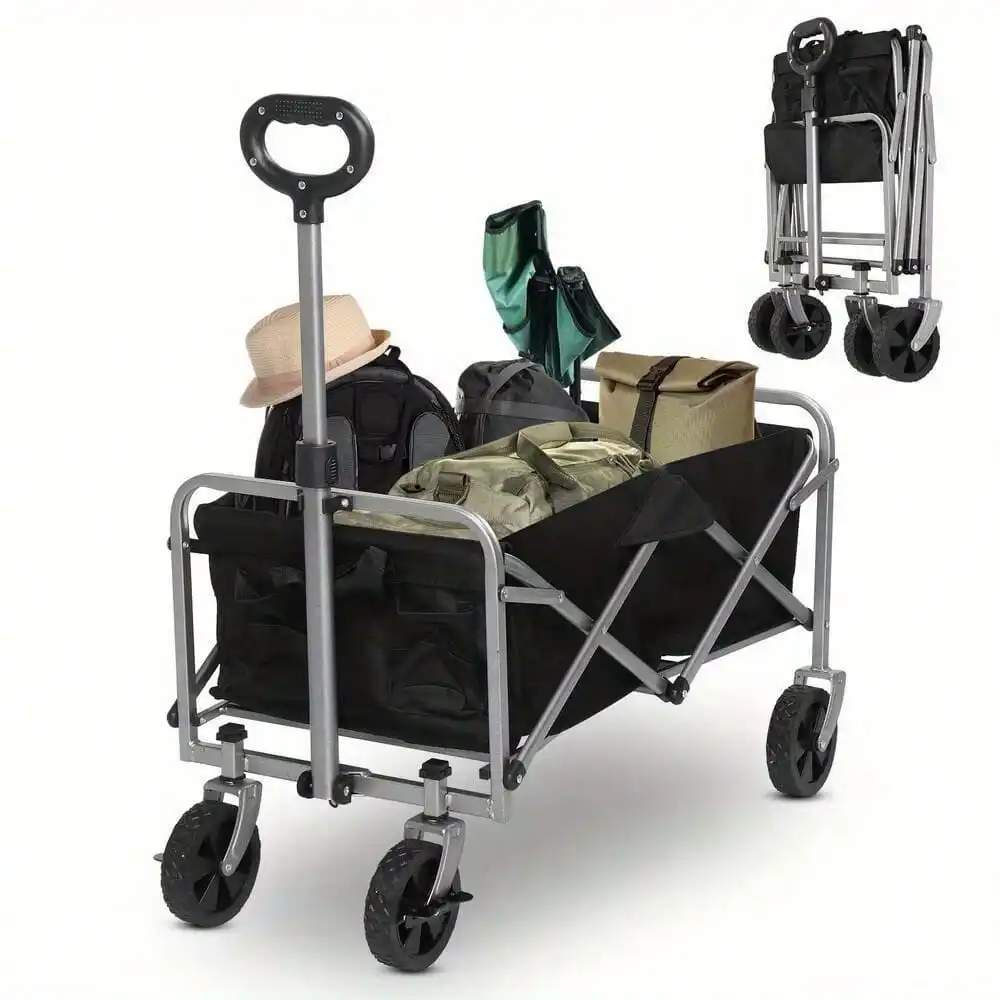 

Складная тележка Wagon, складная, для сада, пляжа, для кемпинга, спорта, черная