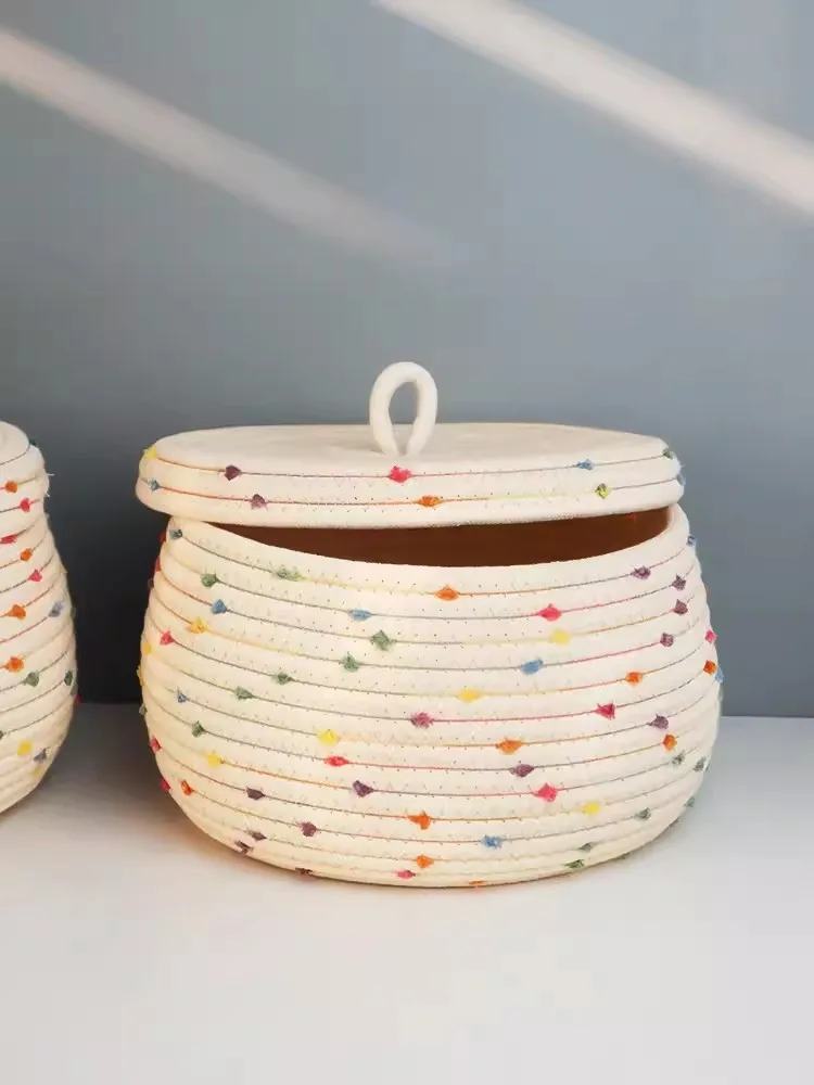 

Home Living Room Desktop Storage Basket Cotton Thread Storage Box