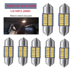1/4/10 C5W Festoon LED Bulb Canbus 28mm AC DC 12V 3014 12SMD 6500K White Car Interior Dome Map Trunk License Plate Lights