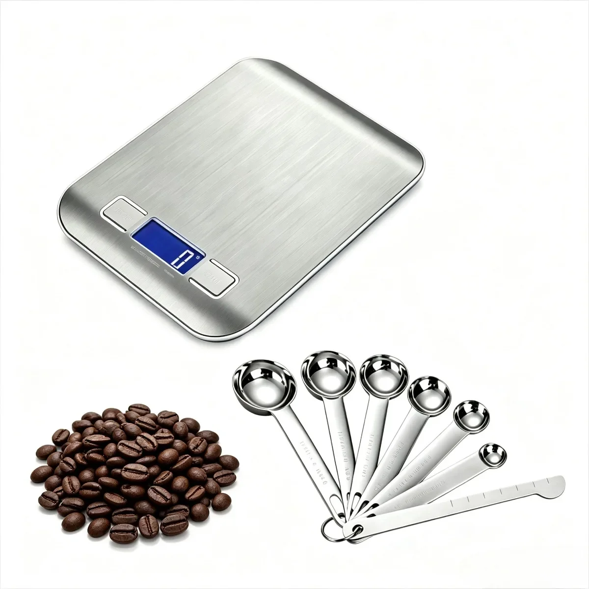 For Coffee Brewing Baking Cooking Food Scale 10kg Digital Kitchen Scale with Tare Function Stainless Steel Platform LCD Display