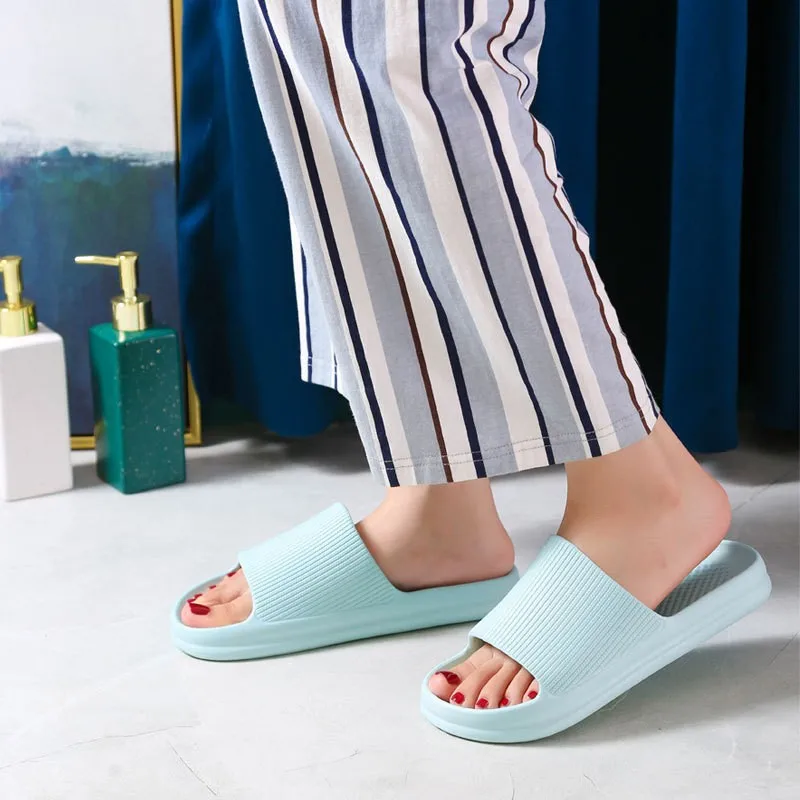 Summer Women Men's Slippers Fashion Soft Sole EVA Indoor Slides Bath Thick Platform Non-slip Flip Flops Bear Beach Ladie Sandals