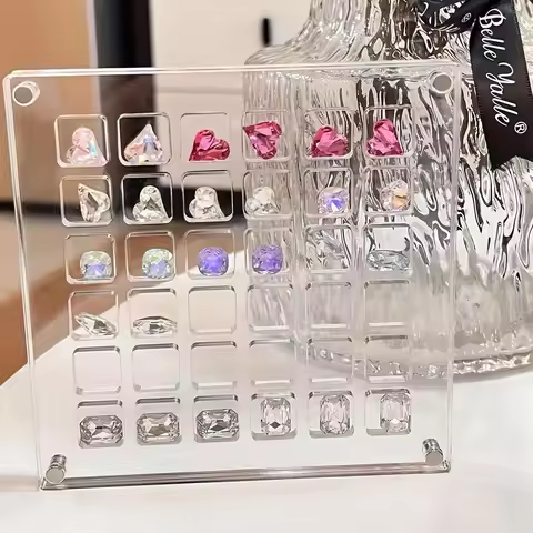 Clear Acrylic Magnetic Display Case 36-Grid Transparent Organizer for Seashells Starfish Jewelry Trinkets Jewelry Making Display