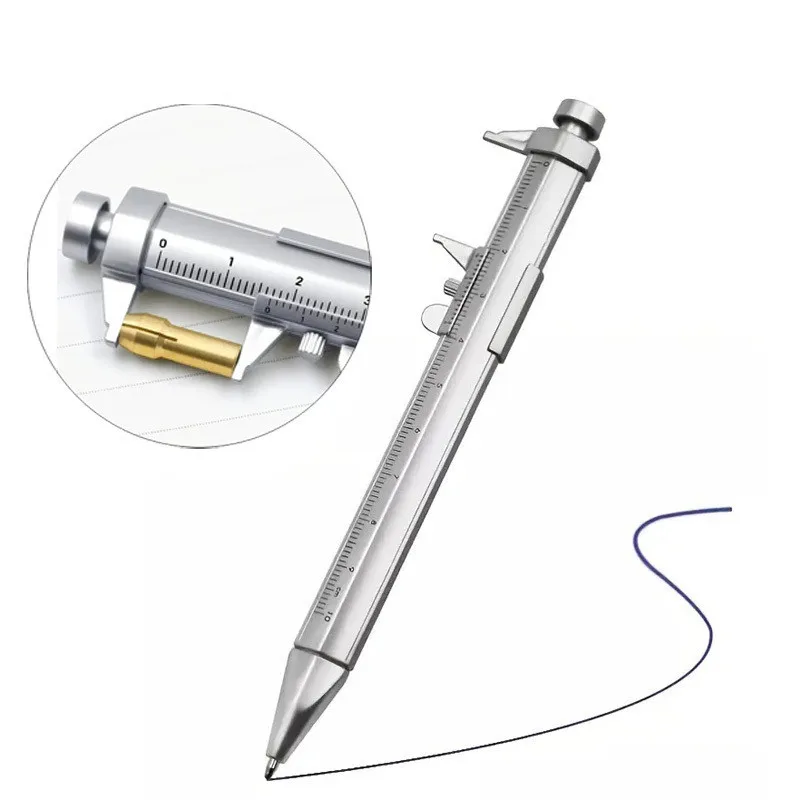 Multifunction Vernier Caliper Ballpoint Pen Gel Ink Pen Stationery Writing Instrument Measuring Tool School Office Supplies