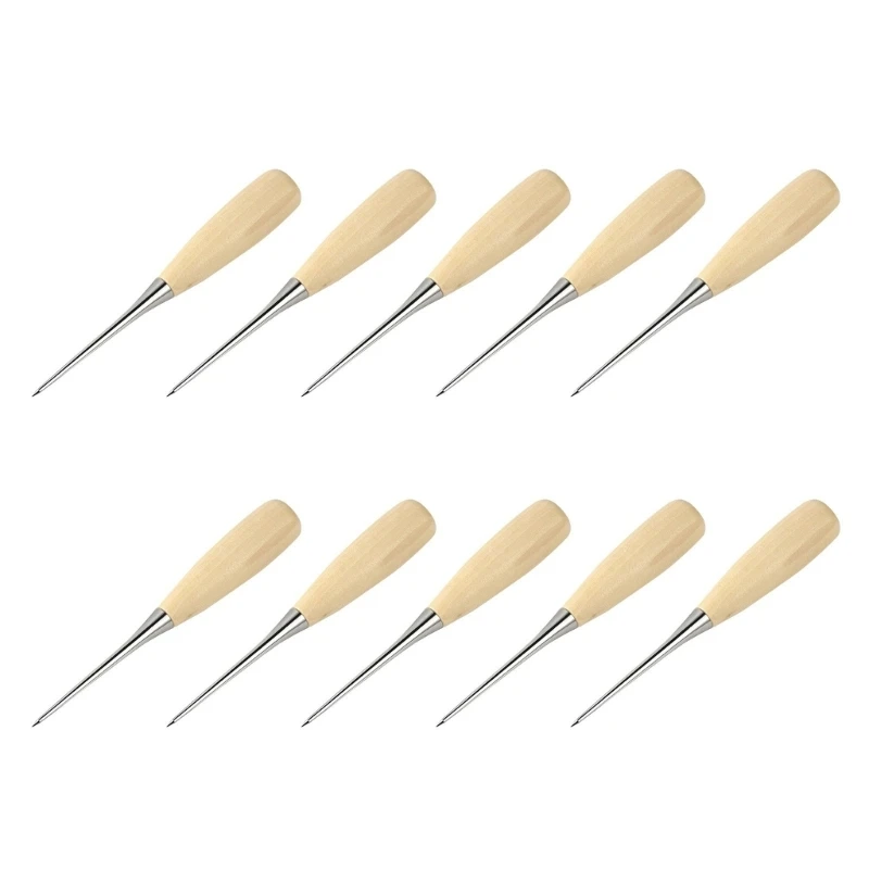 Leatherworking Tool 5 Awl Set Handle Punching Tapered Awl Sewing Awl